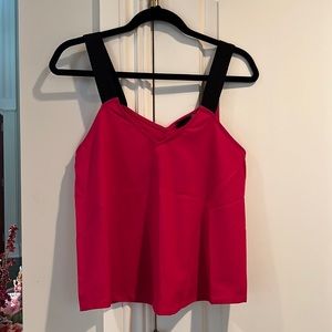 Aqua from Bloomingdales Magenta Pink and black straps tank top